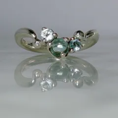 4℃ 色石 ブルー リング 9号 シルバー製