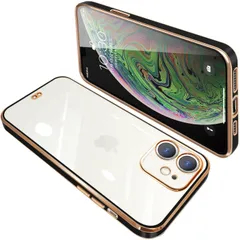 【在庫処分】透明 アイフォン11 クリア 用のカバー スマホケース 全面保護 耐衝撃 用のケース TPU メッキ加工 シリコン スリム に適合するiPhone11 薄型 ストラップホール付き 落下防止（ブラック）