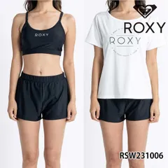 ロキシー 水着 新作 ビキニ 通販 人気 ブランド 可愛い かわいい 3点セット ラッシュTシャツ付き 水着 ビーチ 黒 ブラック Ｍ Ｌ ROXY RSW231006