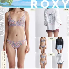 ロキシー 水着 レディース ビキニ 長袖ラッシュTシャツショートパンツ付き4点セット 人気ブランド ピンク ブラウン ブルー 水色 花柄 リゾート ROXY RSW241004