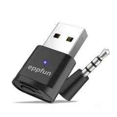 【特価セール】eppfun PS5 PC 用 USB APTX-Adaptiveトランスミッター Bluetooth 5.2 オーディオ アダプター APTX/APTX HD/SBC対応 低遅延 ブルートゥース 送信機 ミニマイク付属 プラグアンドプレイ