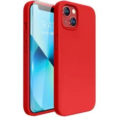 【新着商品】フィット感 薄型 耐衝撃 いphone13 汚れ防げ 13滑り止め iphone ケース スマホケース 指紋防止 ケース【シリコン触り心地良い】 レッド iphone13 Miracase