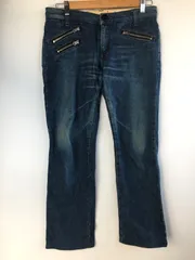 Lee× Adam et Rope' ジップデザイン ジーンズ 牛革 レディース 38 ネイビー 4021202512170031