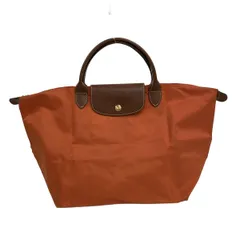 LONGCHAMP(ロンシャン) ハンドバッグ ル・プリアージュオリジナル オレンジ×ブラウン 折りたたみ レザー