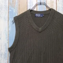 HA139☆ポロバイラルフローレン☆ニットベスト☆ワンポイント刺繍ロゴ☆M