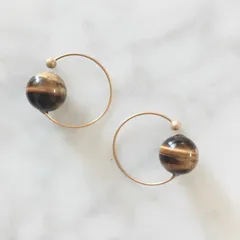 【公式カフ】タイガーアイのシンプルカフ・さとう式リンパケアの理論に基づいたイヤーカフ（ビューティーカフ）さとう式イヤーカフ・天然石