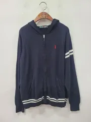 EAST BOY ネイビー WHOフードカーディガン