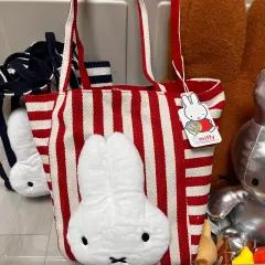 ミッフィー ストライプ トートバッグ レッド