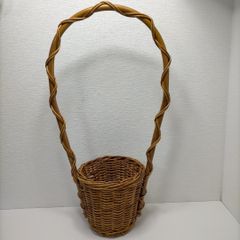 華道具・茶道具・竹細工・天然素材・斑竹・虎竹・竹・籘・ラタン、花器台・花瓶台・植木鉢カバー・手つきカゴ・竹籠・小物収納・小物入れ・バスケット・かご・インテリア 鉢 250514-1T