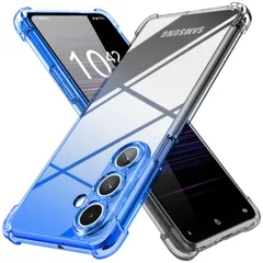 【人気商品】耐衝撃 スマホケース tpu 透明 軽量 米軍MIL規格取得 ケース おしゃれ ケース 黄変防止防塵一体型 グラデーション色 人気 薄型 ギャラクシーs25 クリア 用 用 携帯カバー S25 ブルーブラック Galaxy MD-SXJB-73-0