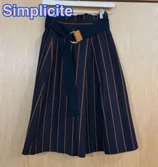 シンプリシテェ Simplicite フレア スカート ロング ストライプ 柄