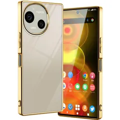 【数量限定】R9 / R10 ケース クリア 耐衝撃 AQUOS SH-51E / SH-51F アクオス R9 R10 カバー 透明 SH51E スマホケース TPU ストラップホール付き（AQUOSR9/R10ゴールド）