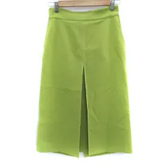 アダムエロペ Adam et Rope' フレアスカート ロング丈 38 M 黄緑 ライトグリーン /SM1