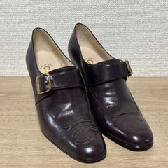 CHANEL ココマーク レザー ヒール パンプス 表記サイズ36(約23cm) 美品 CHANEL シャネル ココマーク ゴールドヒールパンプス レザー