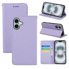 【新着商品】カード収納 PUレザー 財布型 手帳型 耐衝撃 手帳型 カバー ケース ケース マグネット 用 スタンド機能付き 用 5色(いphone16 16 iPhone 用 手帳型ケース ケース いphone16 手帳型) iPhone16 (パープル)