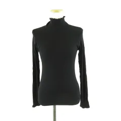 ジーユー GU スタイルヒートリブタートルネック 長袖 黒 M *A717