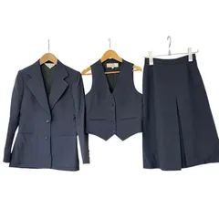 ZM1698  LA MODE ROPE  ラモードロペ　スカートスーツ　３点セット　ジャケット　ベスト　スカート　ネイビー　レディース　7号