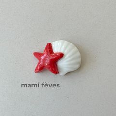 フェーヴ ヒトデと貝殻 フランス フェーブ ミニチュア陶器