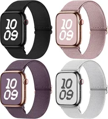 【新着商品】Apple Watch バンド 42mm（S11/10） 41mm 40mm 38mm for 編み込み アップルウォッチ バンド ナイロン 交換ベルト 伸縮性 滑り止めバックル付き iWatch Series11 10 9 8 7 6 【4枚入り
