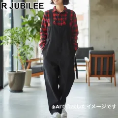 アールジュビリー R JUBILEE Wool Linen Overall サロペット オールインワン 黒 ブラック レディース Sサイズ  日本製 参
