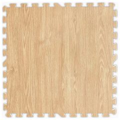 タンスのゲン ジョイントマット 大判59cm 厚み20mm 3畳用 16枚組 木目調 防音 保温性 床暖房対応 ノンホルムアルデヒド サイドパーツ付き オーク 18700009 19 (68612)