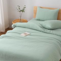 ガーゼ 綿100% 肌掛け布団カバー 毛布カバー 柔らかい 吸湿通気 セミダブル 抗菌・防ダニ ずれ防止 スナップボタン 掛け布団カバー YKKファスナー 洗える オールシーズン SE (170X210cm・グリーン) 「SE Softexly」