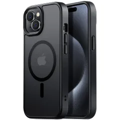 新品 【米軍規格・MagSafe対応】Gtsoho iPhone 14 Plus/iPhone 15 Plus 用 ケース半透明 マグネット搭載 ワイヤレス充電 耐衝撃 耐久性 全面保護 黄ばみなし ストラップホール付き イフォン 15 Plus 用 カバー