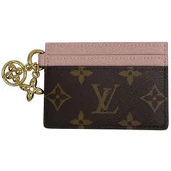 ルイ・ヴィトン Louis Vuitton ポルト カルト LV チャーム モノグラムフラワー カードケース モノグラム ブラウン ピンク M82739  レディース 【中古】