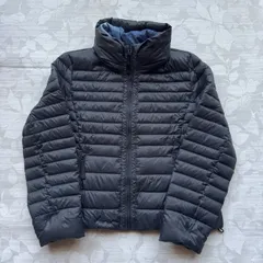 RENAULT ルノー 軽量 ウルトラライト ダウンジャケット 11号 L相当 黒 デニム調裏地