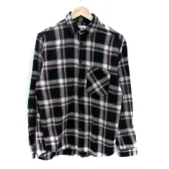 ザラ ZARA カジュアルシャツ 長袖 チェック柄 S マルチカラー 黒 ブラック /HO43