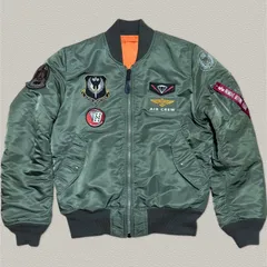 アルファインダストリーズ MA-1 カーキ M　フライトジャケット MA-1 ブルゾン リバーシブル ワッペン