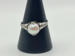 アコヤ真珠 指輪 SILVER パールリング 本真珠 レディース　内径17.5mm　u1