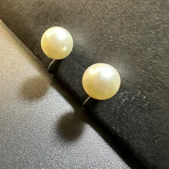 【vintage】パールイヤリング　PT900 プラチナ　8.4mm GT-BK1