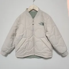 傷なしほぼ新品)THE NORTH FACE ザノースフェイス アイボリー キルティング リバーシブル アウター 120