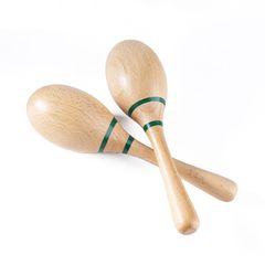 Musfunny Wooden Maracas, Set of 2, Latin Percussion Instruments, Perfect for Parties, Sports Games, and Cheering at Performances (Natural)