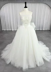 リソルロイヤル Resoll Royal LUANA -1 プリンセスライン ウェディングドレス ホワイト ファーストオーナー チュール バックリボン