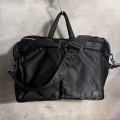 ✨PORTER ポーター タンカー ビジネスバッグ ボストン ブラック ショルダー付 修復あり 実用向け 通勤 通学 メンズ 古着 ビンテージ✨