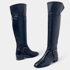 リーガル　ロングブーツ　ブラック　バックジップ　ベルト　バックル