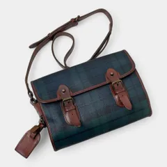 ポロラルフローレン　ショルダーバッグ　サッチェルバッグ　ブラックウォッチ　ネームタグ付き