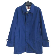 マッキントッシュフィロソフィー MACKINTOSH PHILOSOPHY ステンカラーコート ジャケット ロング 裏地 チェック 40 約L 青 ブルー 系 0821