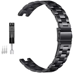 ステンレスバンド 対応Garmin（ガーミン） Lily 交換バンド 高級ステンレス Garmin Lily 金属バンド 錆びにくい 軽量 素敵 4色 男女通用 快適なデザイン 調整工具付き 調節簡単 ガーミン Lily 交換ベルト（ ブラック）