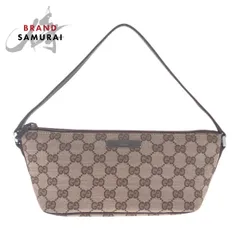 美品 GUCCI グッチ ブラウン シルバー金具 GGキャンバス/レザー 07198 ハンドバッグ アクセサリーポーチ レディース 506053【中古】