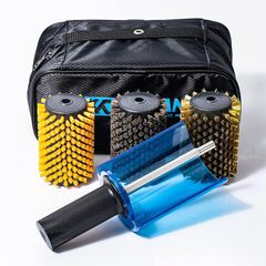ロトブラシ3点（馬毛、ブロンズ、ナイロン）＋ハンドル、キャリー