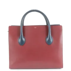 極美品 セリーヌ ボクシー レザー トート バッグ 肩掛け ショルダー ハンド A4 ゴールド 金具 レディース RUE DB4-1【中古】