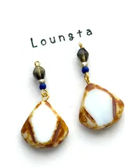 3781チェコビーズピアス 大ぶりピアス 樹脂ピアス