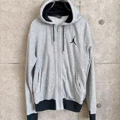 古着【USED】 NIKE JORDAN ナイキ ジョーダン ジップアップ パーカー グレー Ｍ ジャンプマン 刺繍ロゴ フルジップ スウェット 古着 　アメカジ スポカジ スポーツMIX