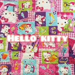 【ハローキティ　楽器モチーフキルティング生地】平成レトロ　2011　サンリオ　布　はぎれ　ハンドメイド材料　レア　稀少