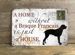 【Brague Francais/ブラック・フランセ】 メタルプレート メッセージ 犬 雑貨 グッズ アート ポスター おしゃれ インテリア 壁飾り アンティーク風 91