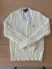 (タグ付き新品) POLO RALPH LAUREN ポロラルフローレン ケーブル Vネック ニット S