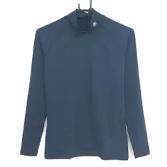 【新品】マンシングウェア ハイネックインナーシャツ ネイビー×白 ネックロゴ COOL レディース L ゴルフウェア Munsingwear